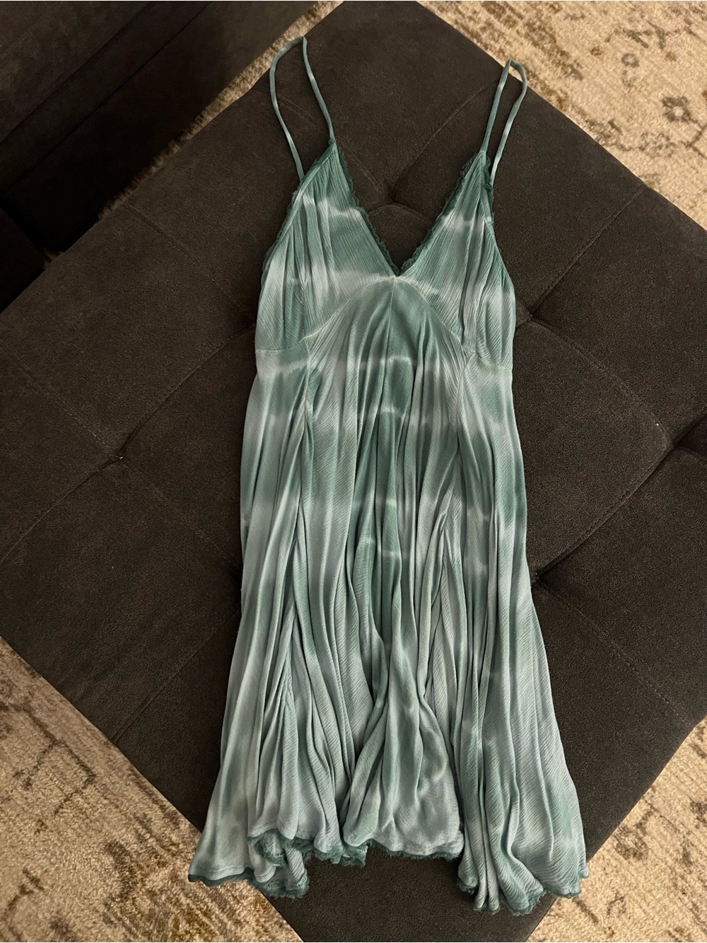 Urban Outfitters Pleated Slip Dress in Dusty Teal